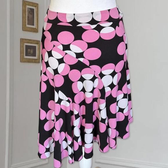 Y2K Black and Pink Funky Patterned Midi Skirt Sex and the City Carrie Bradshaw - Picture 3 of 3
